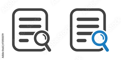 File document search magnifier icon vector design