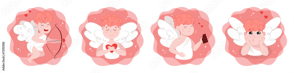 angel with heart, valentine, card, heart, cupid, cupid with bow and arrow, cupid with bow