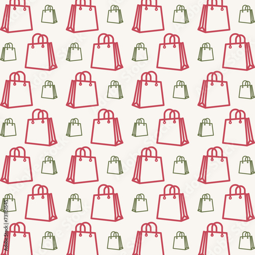 Bag Icon trendy colorful repeating pattern multicolour vector illustration background