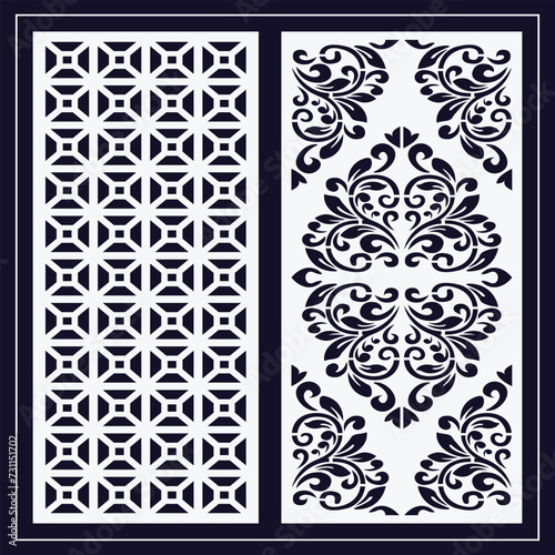 Jali design for graphic and plywood, partition, foam, acrylic and CNC machine cutting.
