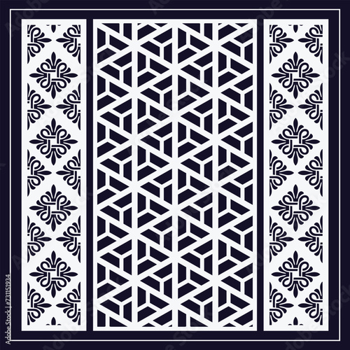 Jali design for graphic and plywood, partition, foam, acrylic and CNC machine cutting.