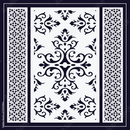 Jali design for graphic and plywood, partition, foam, acrylic and CNC machine cutting.