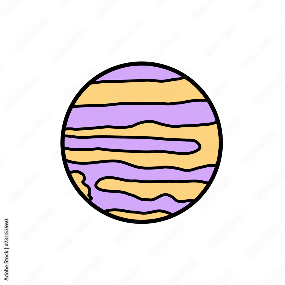 Hand drawn cartoon planets of the solar system Hand drawn cartoon planets of the solar system