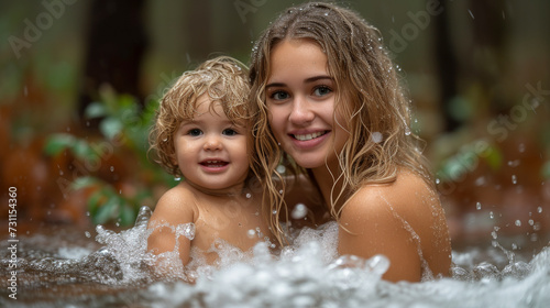 Woman and Child in the Water