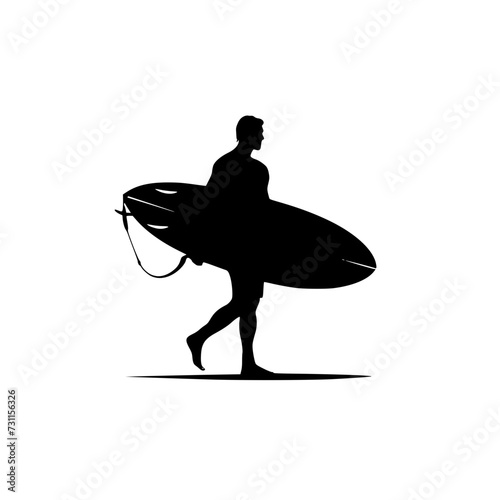 silhouette of surfer Generative AI