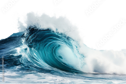 Fototapeta Naklejka Na Ścianę i Meble -  Large stormy ocean wave isolated on transparent background. Sea wave with swirl effect