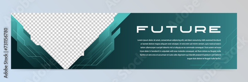 Modern abstract technology linkedin banner template	