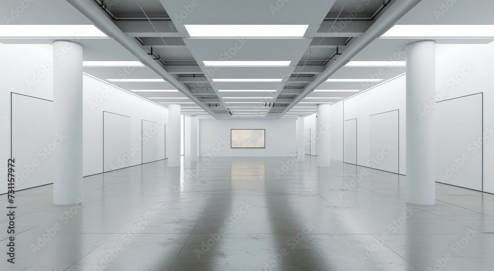 Pristine corridor in an art gallery Pristine corridor in an art gallery
