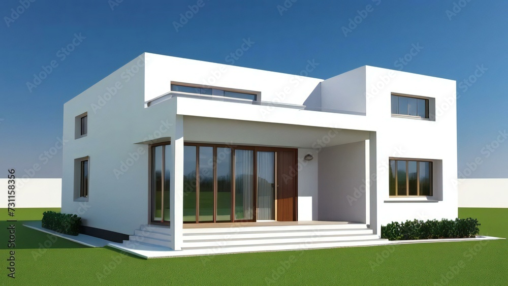 3d house model rendering on white background, Clean and precise 3D illustration modern cozy house. Concept for real estate or property. 3d house model rendering on white background, Clean and precise 3D illustration modern cozy house. Concept for real estate or property.