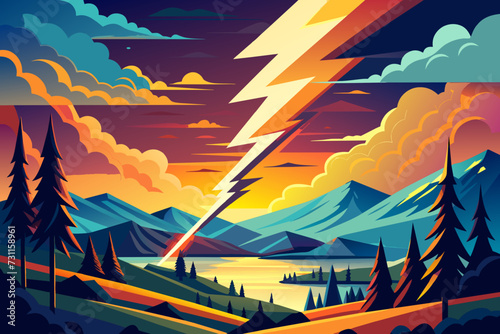 Dynamic lightning bolt vektor illustation