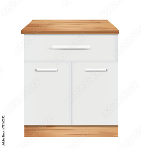 Home chest or kitchen cabinet, vector