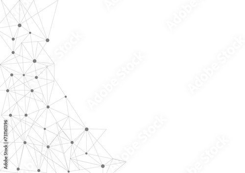 Geometric grey background with connected dots and lines,irregular triangles