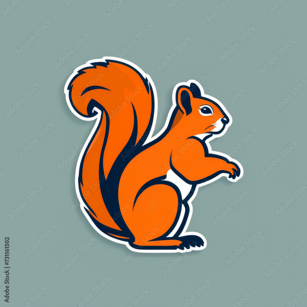 flat style design of a squirrel isolated in the center of the image with a solid color background flat style design of a squirrel isolated in the center of the image with a solid color background