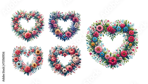 set of flowers