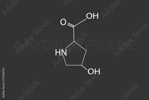 Hydroxyproline molecular skeletal chemical formula