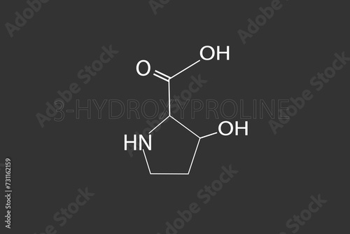 Hydroxyproline molecular skeletal chemical formula