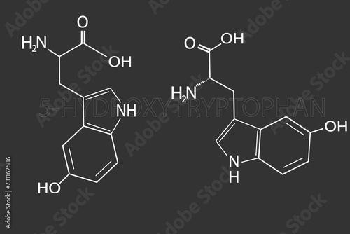 Hydroxytryptophan molecular skeletal chemical formula