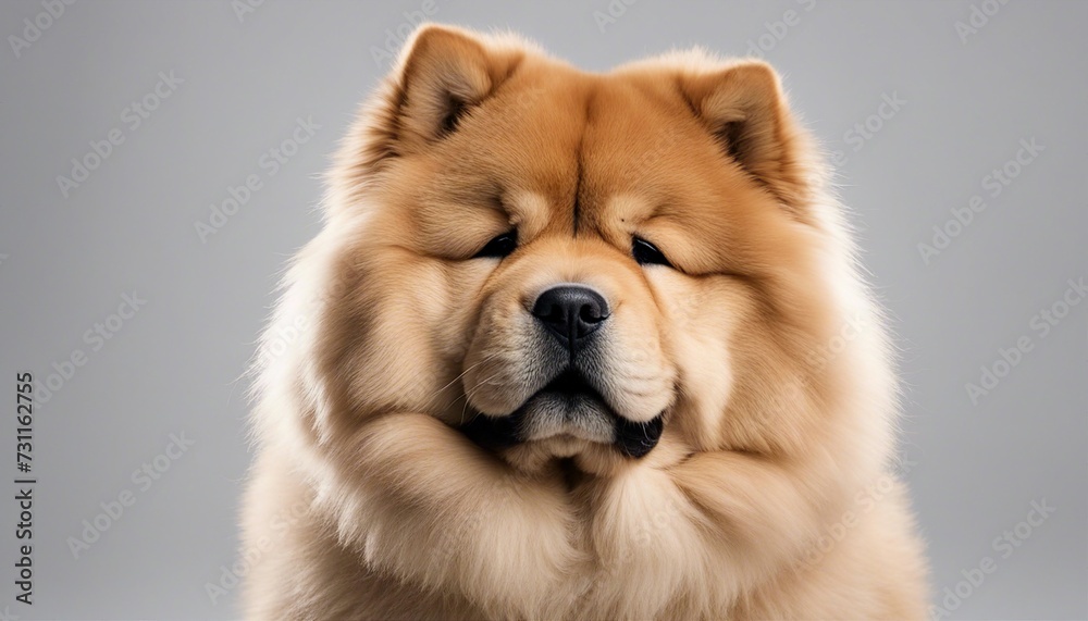 cute Chow Chow, isolated white background 
