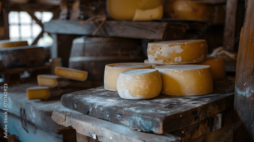 Process of making artisanal cheese in a rural farmstead, highlighting the traditional techniques and natural ingredients