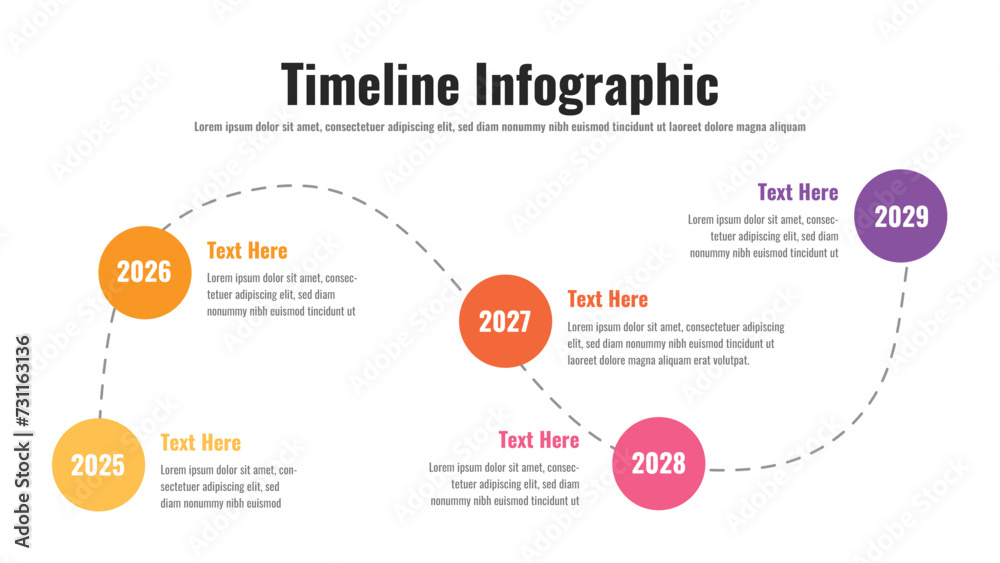 Timeline infographic presentation layout fully editable.