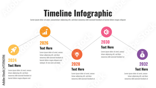 Timeline infographic presentation layout fully editable.