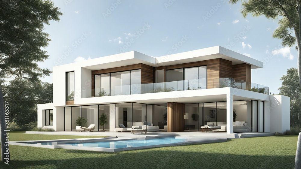 3d house model rendering on white background, Clean and precise 3D illustration modern cozy house. Concept for real estate or property. 3d house model rendering on white background, Clean and precise 3D illustration modern cozy house. Concept for real estate or property.