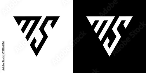 vector logo MS abstract combination of triangles photo
