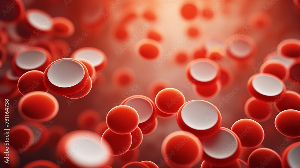 Artificial red blood cells. Model of red blood cell. Lab-grown erythrocytes