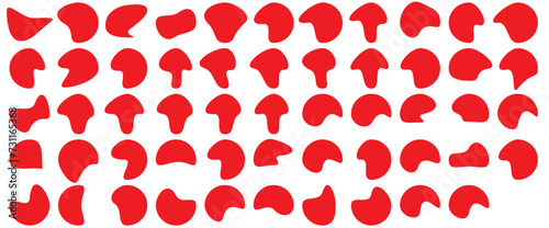 Color blob shapes. Abstract amorphous liquid forms, random organic masks and versatile vector background elements set. Irregular smooth colorful paint spots and blots isolated on white