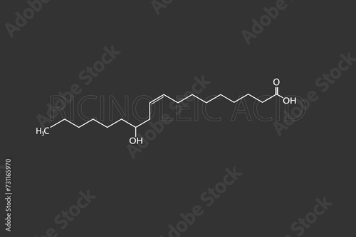 Fotografie Ricin oleic acid molecular skeletal chemical formula.