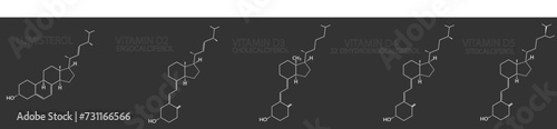 Vitamin D molecular skeletal chemical formula. photo