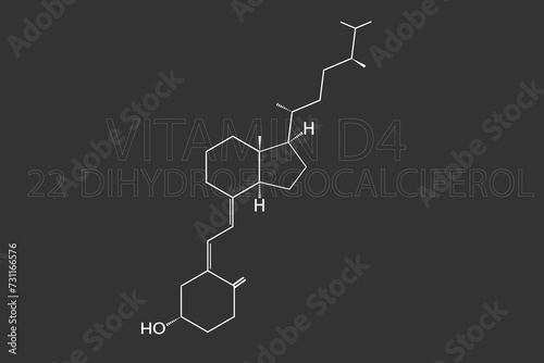 Vitamin D4 molecular skeletal chemical formula.