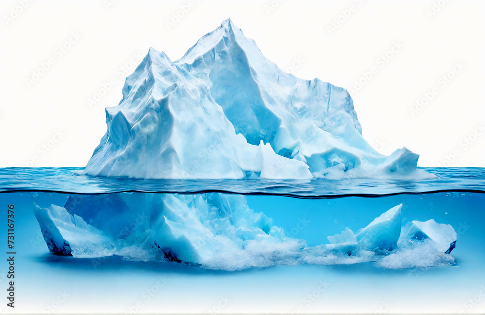 Iceberg cut out isolated on white background