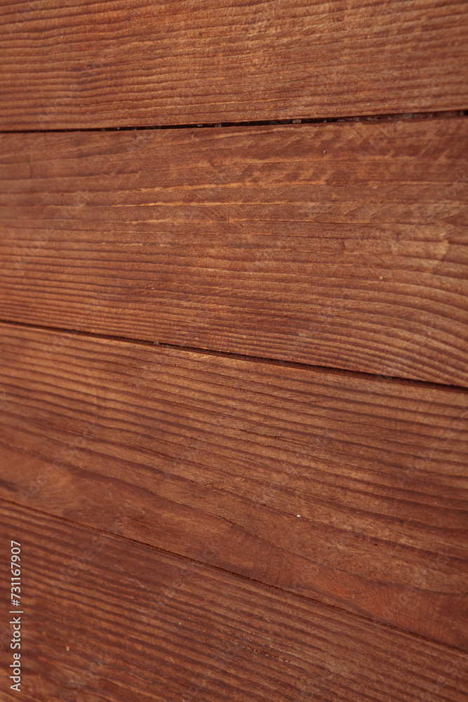 Obraz premium Vintage brown wood background texture with knots and nail holes. Old painted wood wall. Brown abstract background. Vintage wooden dark horizontal boards. Front view with copy space