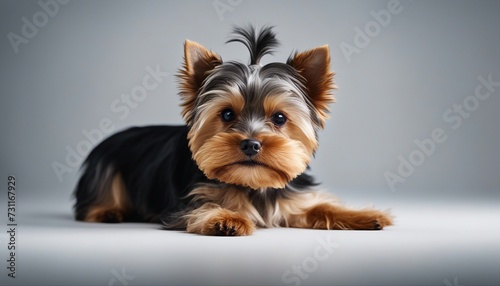 cute Yorkshire terrier, isolated white background