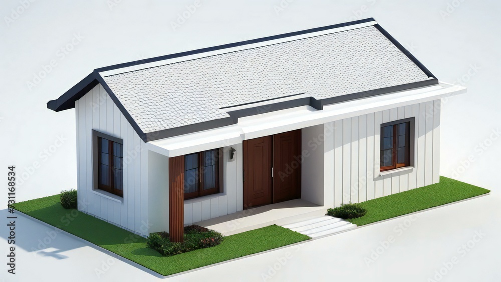 3d house model rendering on white background, Clean and precise 3D illustration modern cozy house. Concept for real estate or property. 3d house model rendering on white background, Clean and precise 3D illustration modern cozy house. Concept for real estate or property.