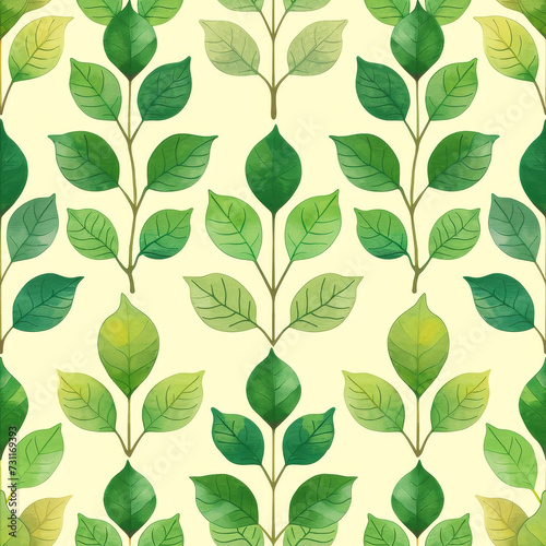 Wallpaper Mural Green Pattern Tile for seamless backgrounds and for filling surfaces in soft colors, ai generated Torontodigital.ca