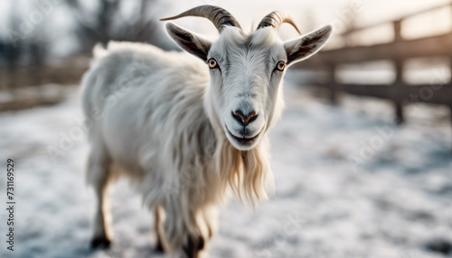 cute goat, isolated white background, full body
