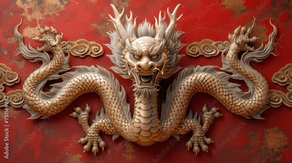 chinese dragon statue on the wall chinese dragon statue on the wall