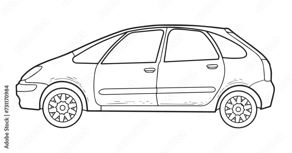MPV car outline side view