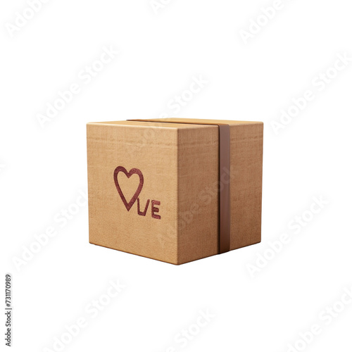 Love box isolated on transparent background