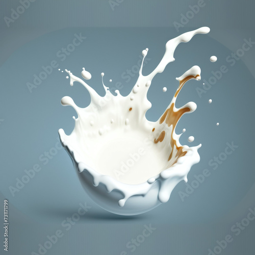 Illustration of unusual chocolate. Various splashes of liquid chocolate. Unusual drops and smooth lines. Unusual background. Smooth texture,