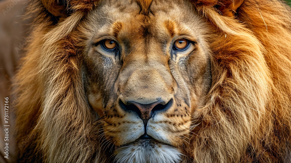 close-up of an cute lion