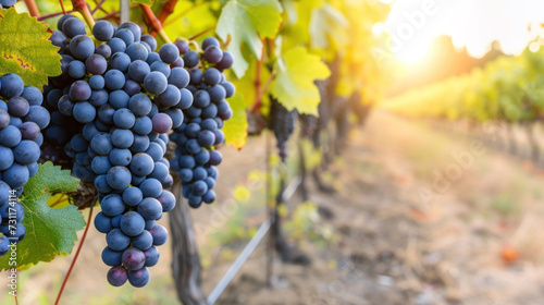 Red grape clusters ready for harvesting