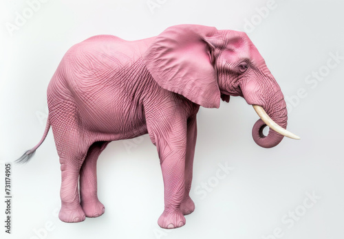 Pink elephant - cute non-existent animal or concept of delirium tremens, alcoholism, alcohol psychosis photo