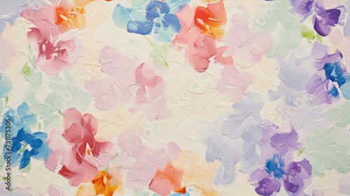 Wallpaper Featuring Flowering Petals and Violets with Artistic Brushstrokes