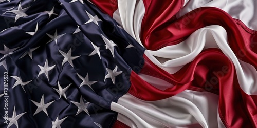 The American Flag Presented with Silky Texture, Stars, and Stripes Flowing Elegantly: A Symbol of the United States National Identity