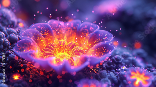 Surreal glowing flower of unknown origin © Kondor83