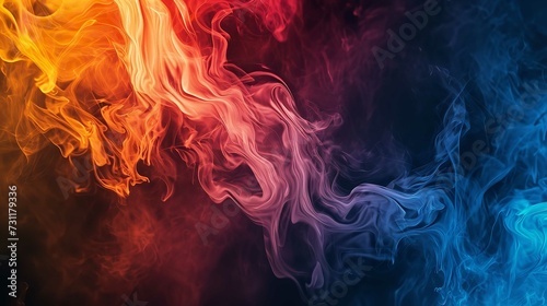 Dark Multicolor Abstract Watercolor with Fire Element