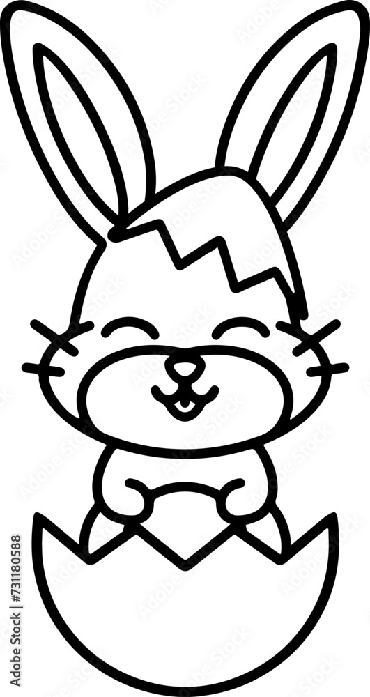 easter rabbit in egg line drawing easter rabbit in egg line drawing